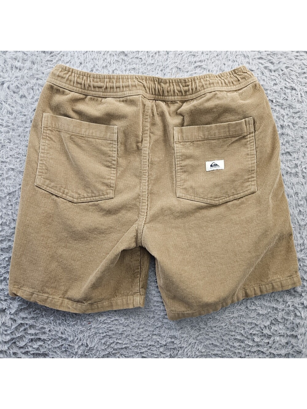 QUIKSILVER Corduroy Shorts Small (Fits 31-34x6) Drawstring Beach Surfer Brown - Picture 5 of 13